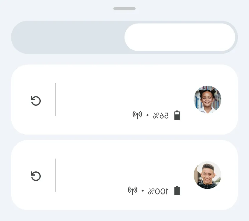 واجهة مستخدم Family Link تُظهر دبابيس تحدد المواقع الجغرافية لأفراد العائلة على "خرائط Google"