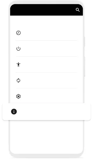 Mobile specific Image of phone settings screen